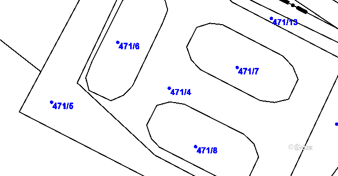 Parcela st. 471/4 v KÚ Libenice, Katastrální mapa