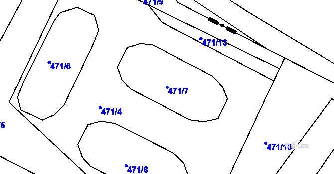 Parcela st. 471/7 v KÚ Libenice, Katastrální mapa