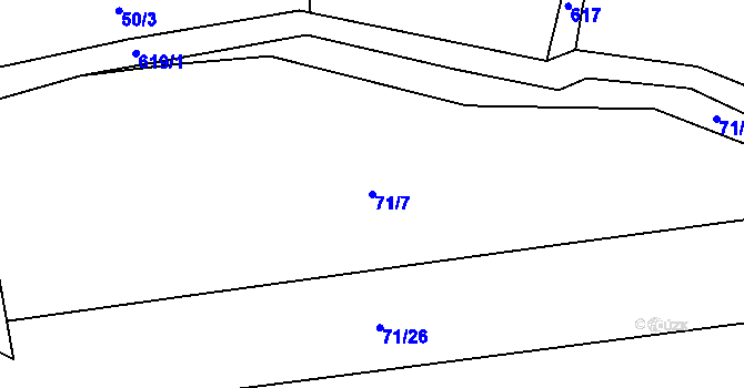 Parcela st. 71/7 v KÚ Libenice u Tábora, Katastrální mapa