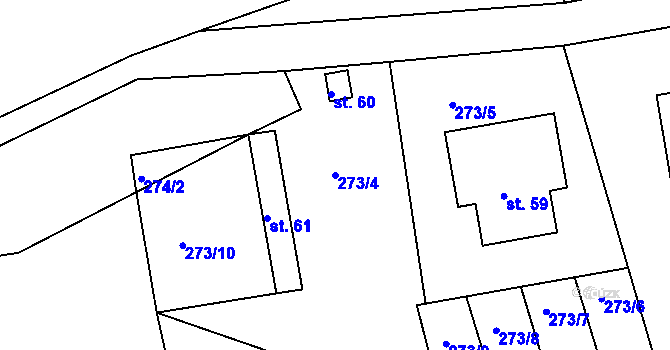 Parcela st. 273/4 v KÚ Libenice u Tábora, Katastrální mapa