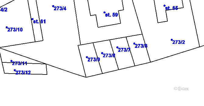 Parcela st. 273/8 v KÚ Libenice u Tábora, Katastrální mapa