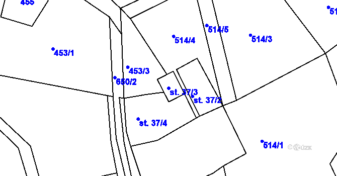 Parcela st. 37/3 v KÚ Libenice u Tábora, Katastrální mapa