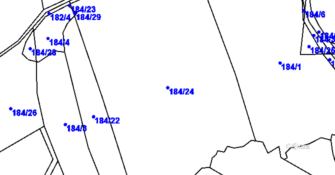Parcela st. 184/24 v KÚ Libenice u Tábora, Katastrální mapa
