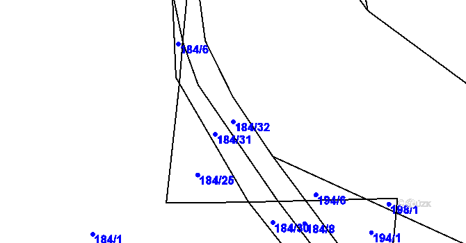 Parcela st. 184/32 v KÚ Libenice u Tábora, Katastrální mapa
