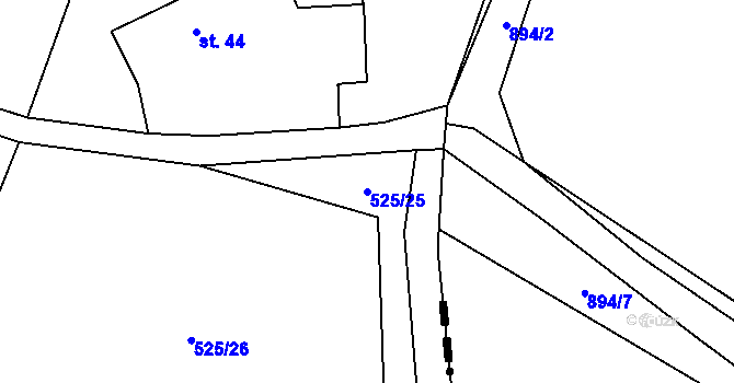 Parcela st. 525/25 v KÚ Libenice u Tábora, Katastrální mapa