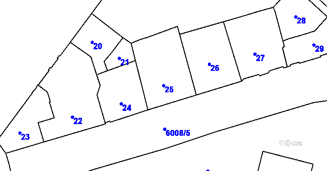 Parcela st. 25 v KÚ Liberec, Katastrální mapa