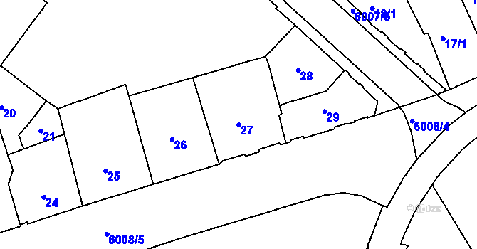 Parcela st. 27 v KÚ Liberec, Katastrální mapa