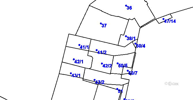 Parcela st. 41/2 v KÚ Liberec, Katastrální mapa