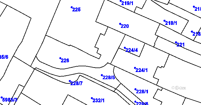 Parcela st. 224/5 v KÚ Liberec, Katastrální mapa