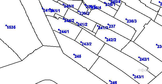 Parcela st. 243/2 v KÚ Liberec, Katastrální mapa