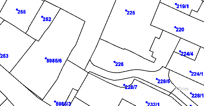 Parcela st. 250 v KÚ Liberec, Katastrální mapa