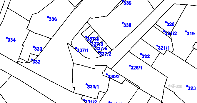 Parcela st. 337/2 v KÚ Liberec, Katastrální mapa
