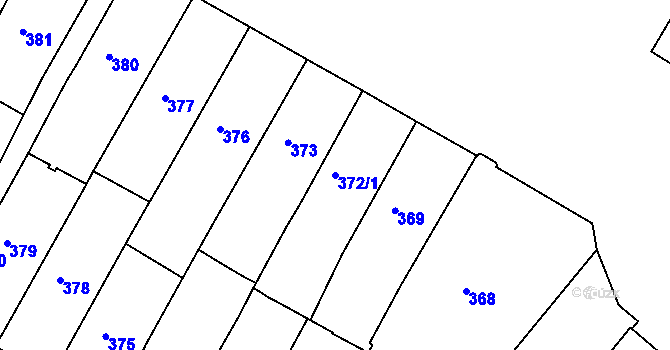 Parcela st. 372/1 v KÚ Liberec, Katastrální mapa