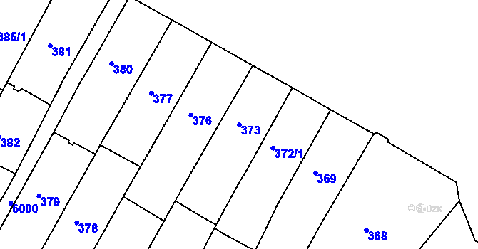 Parcela st. 373 v KÚ Liberec, Katastrální mapa