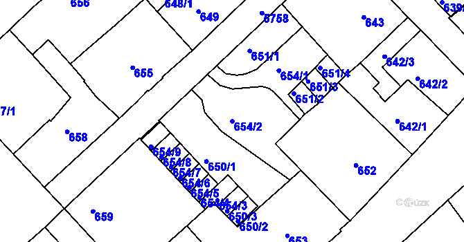 Parcela st. 654/2 v KÚ Liberec, Katastrální mapa