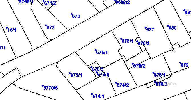 Parcela st. 675/1 v KÚ Liberec, Katastrální mapa