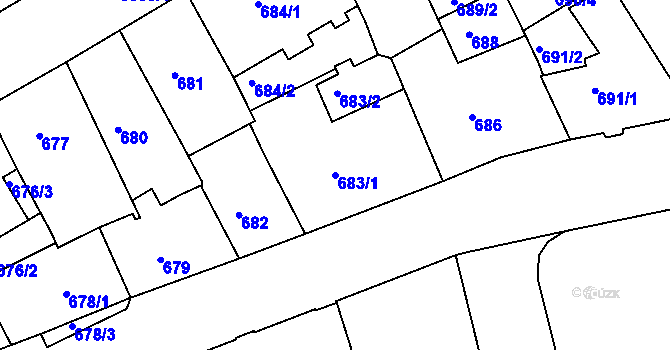 Parcela st. 683/1 v KÚ Liberec, Katastrální mapa