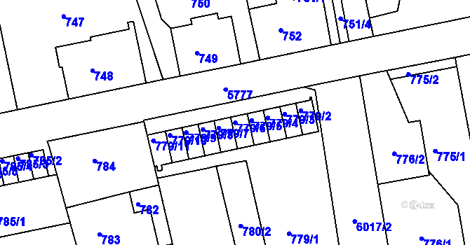 Parcela st. 779/6 v KÚ Liberec, Katastrální mapa
