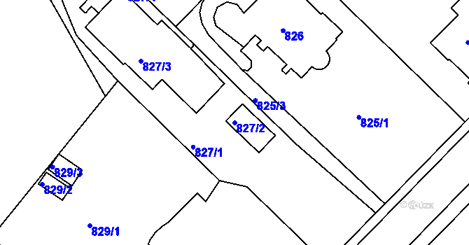 Parcela st. 827/2 v KÚ Liberec, Katastrální mapa