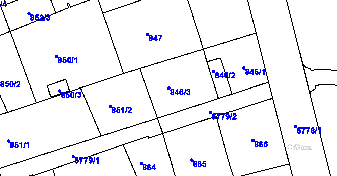 Parcela st. 846/3 v KÚ Liberec, Katastrální mapa