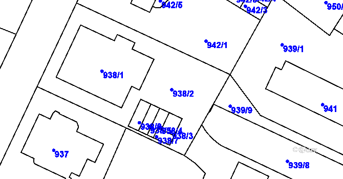 Parcela st. 938/2 v KÚ Liberec, Katastrální mapa