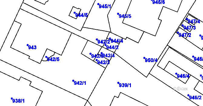 Parcela st. 942/4 v KÚ Liberec, Katastrální mapa