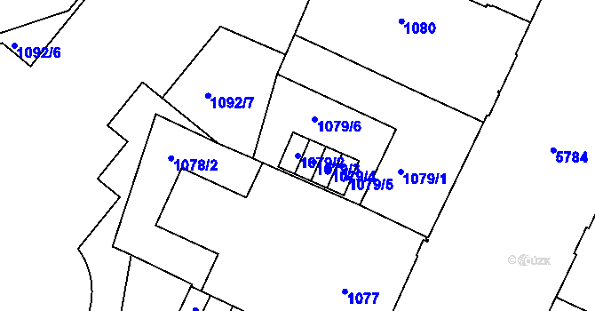 Parcela st. 1079/2 v KÚ Liberec, Katastrální mapa