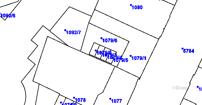 Parcela st. 1079/3 v KÚ Liberec, Katastrální mapa