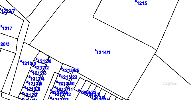 Parcela st. 1214/1 v KÚ Liberec, Katastrální mapa