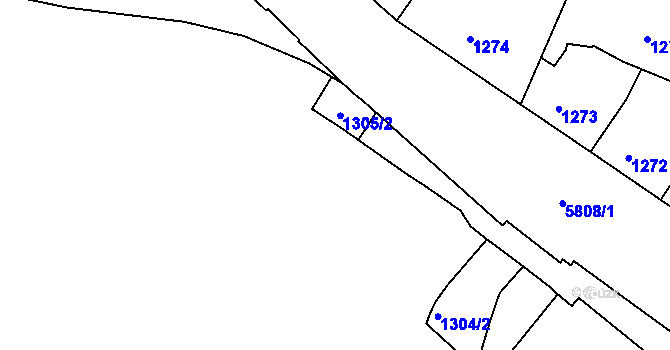 Parcela st. 1303 v KÚ Liberec, Katastrální mapa
