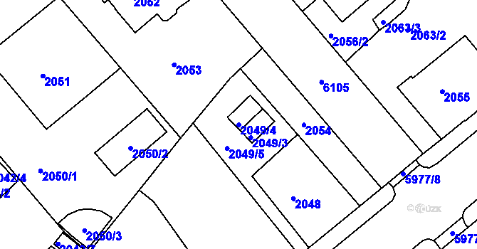 Parcela st. 2049/4 v KÚ Liberec, Katastrální mapa