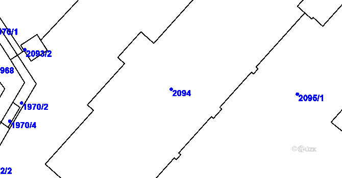Parcela st. 2094 v KÚ Liberec, Katastrální mapa