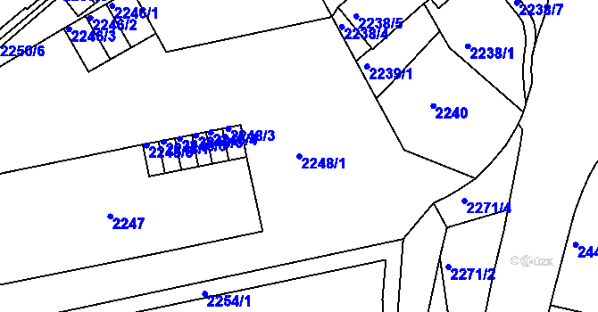 Parcela st. 2248/1 v KÚ Liberec, Katastrální mapa