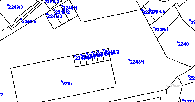 Parcela st. 2248/4 v KÚ Liberec, Katastrální mapa