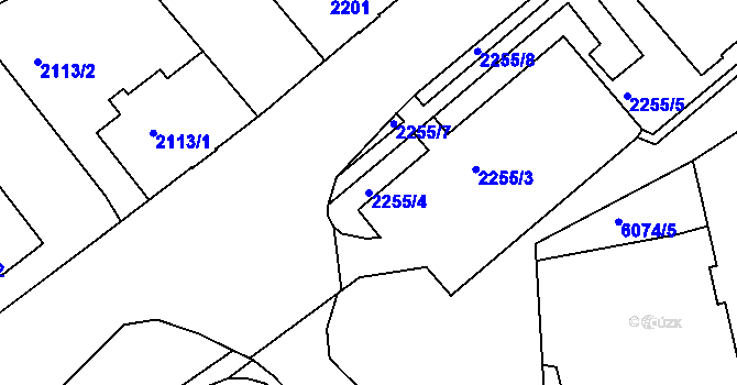 Parcela st. 2255/4 v KÚ Liberec, Katastrální mapa