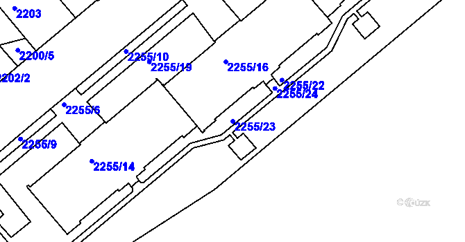 Parcela st. 2255/23 v KÚ Liberec, Katastrální mapa