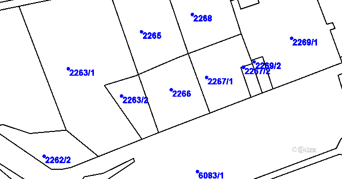 Parcela st. 2266 v KÚ Liberec, Katastrální mapa