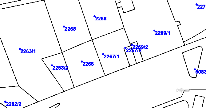 Parcela st. 2267/1 v KÚ Liberec, Katastrální mapa