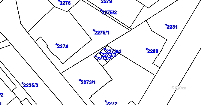 Parcela st. 2273/3 v KÚ Liberec, Katastrální mapa