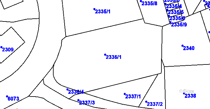 Parcela st. 2336/1 v KÚ Liberec, Katastrální mapa