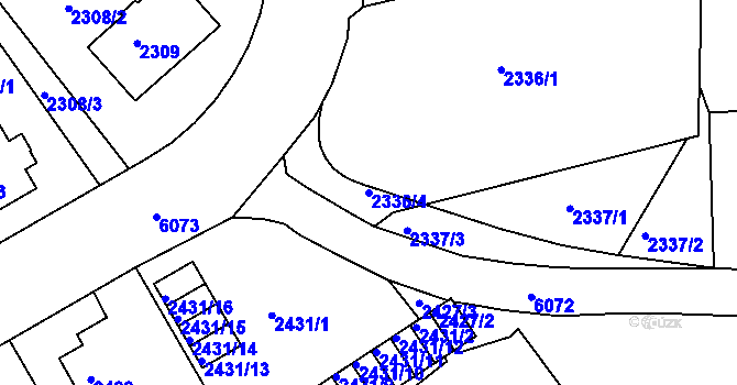 Parcela st. 2336/4 v KÚ Liberec, Katastrální mapa