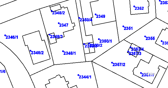 Parcela st. 2350/3 v KÚ Liberec, Katastrální mapa