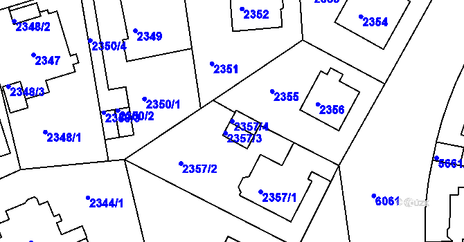 Parcela st. 2357/4 v KÚ Liberec, Katastrální mapa