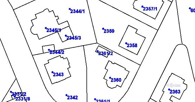 Parcela st. 2361/2 v KÚ Liberec, Katastrální mapa