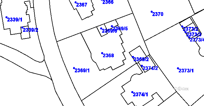 Parcela st. 2368 v KÚ Liberec, Katastrální mapa