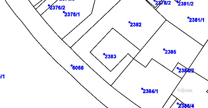Parcela st. 2383 v KÚ Liberec, Katastrální mapa