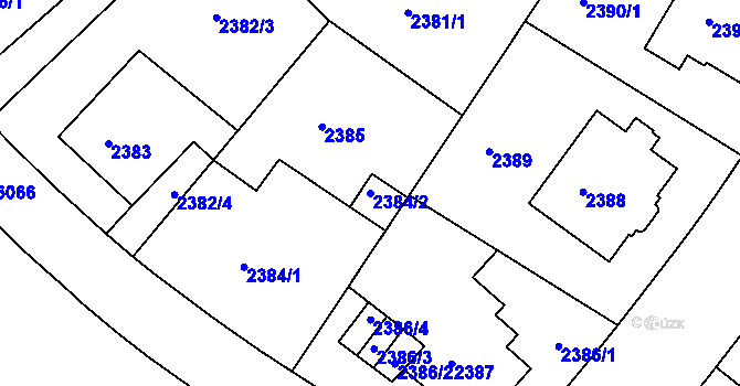 Parcela st. 2384/2 v KÚ Liberec, Katastrální mapa