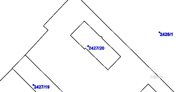 Parcela st. 2427/20 v KÚ Liberec, Katastrální mapa