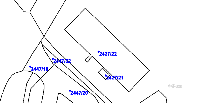 Parcela st. 2427/22 v KÚ Liberec, Katastrální mapa