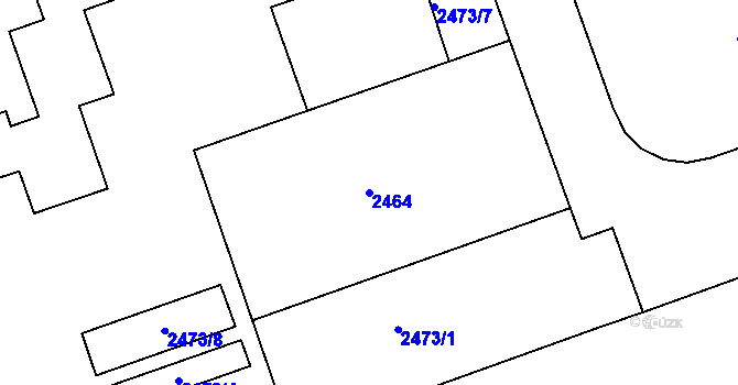 Parcela st. 2464 v KÚ Liberec, Katastrální mapa